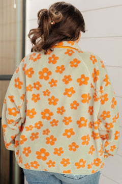 Love It Don't Leave It Floral Fleece Jacket - Molliee Boutique