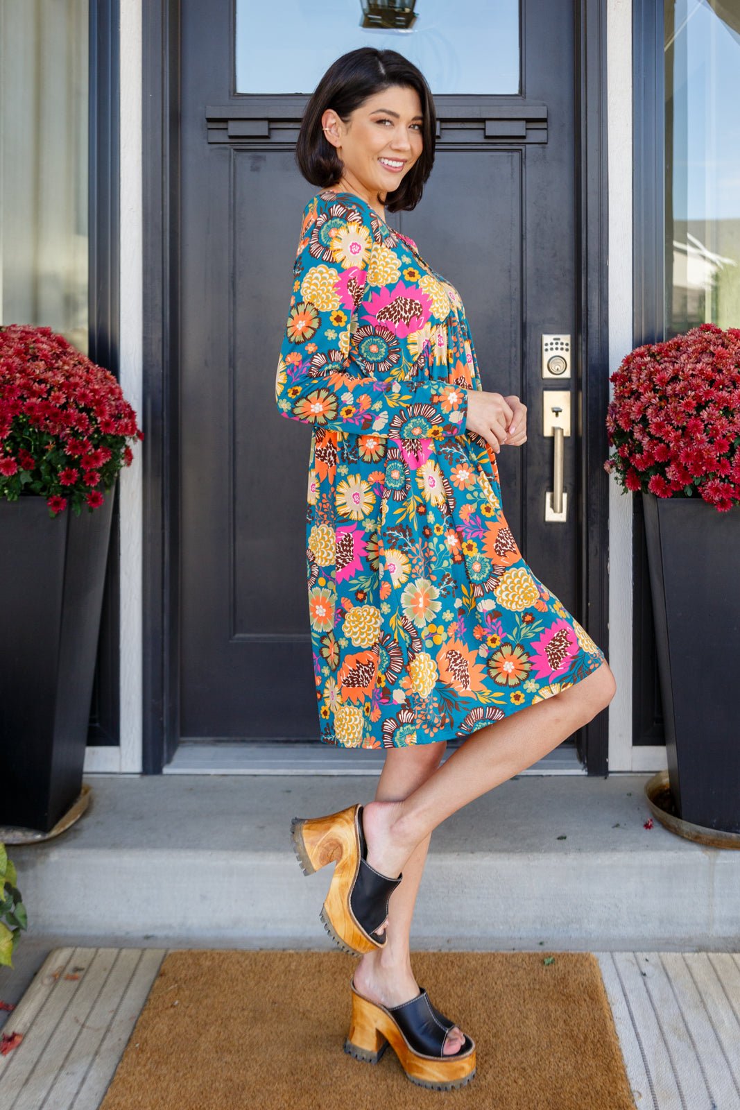 Love Me More Floral Midi Dress - Molliee Boutique