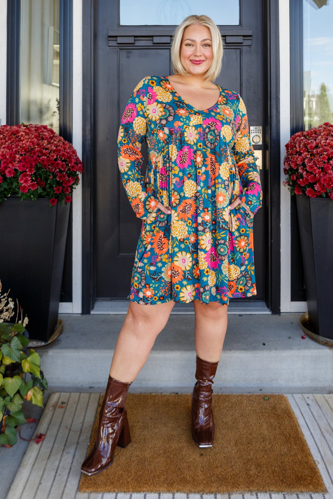 Love Me More Floral Midi Dress - Molliee Boutique