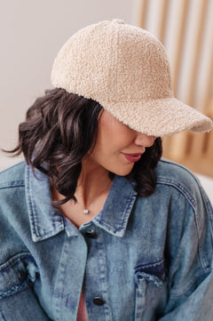 Lyla Sherpa Ball Cap in Khaki - Molliee Boutique