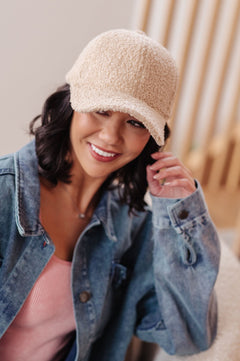 Lyla Sherpa Ball Cap in Khaki - Molliee Boutique