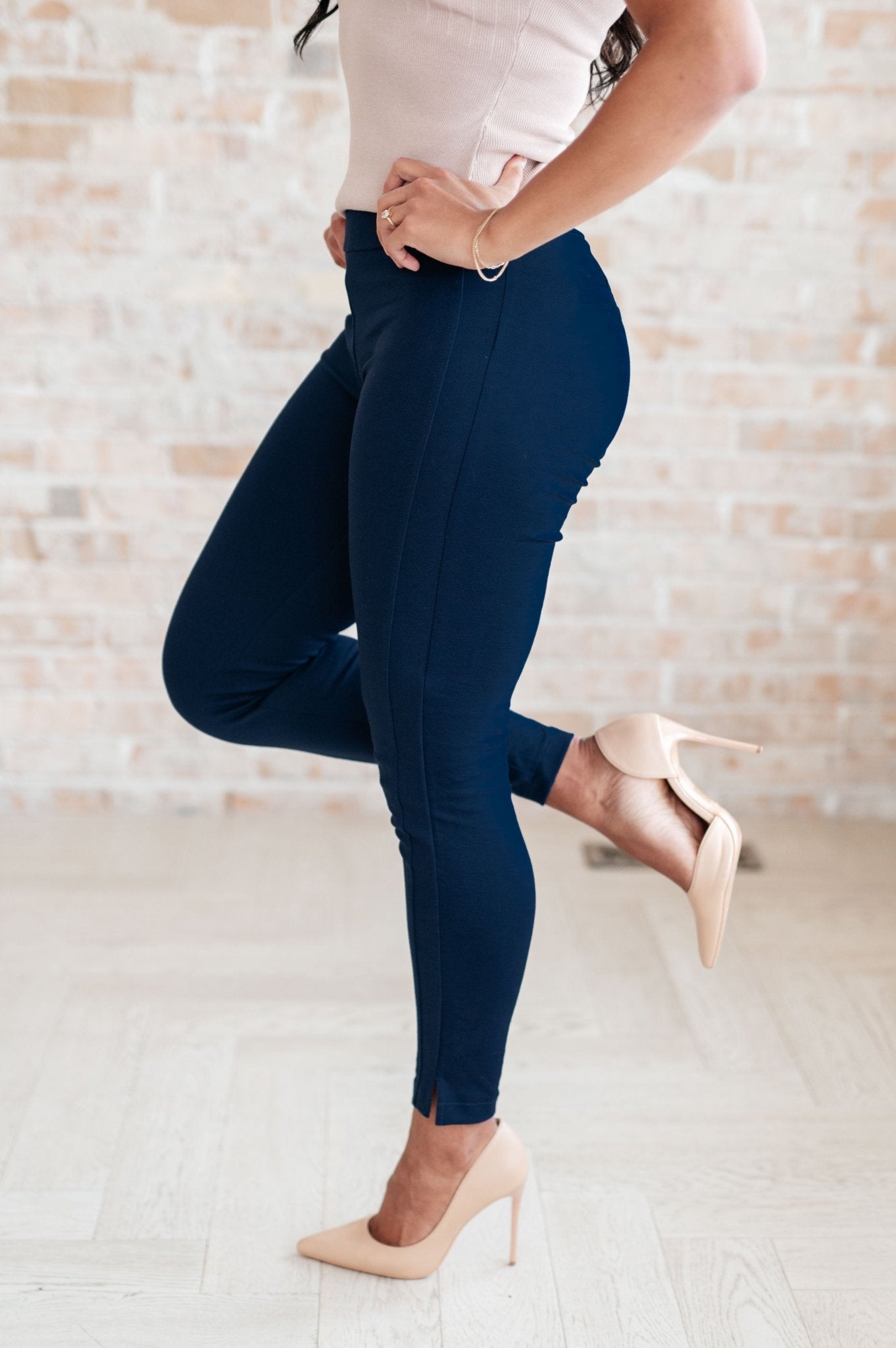 Magic Skinny Pants in Navy - Molliee Boutique