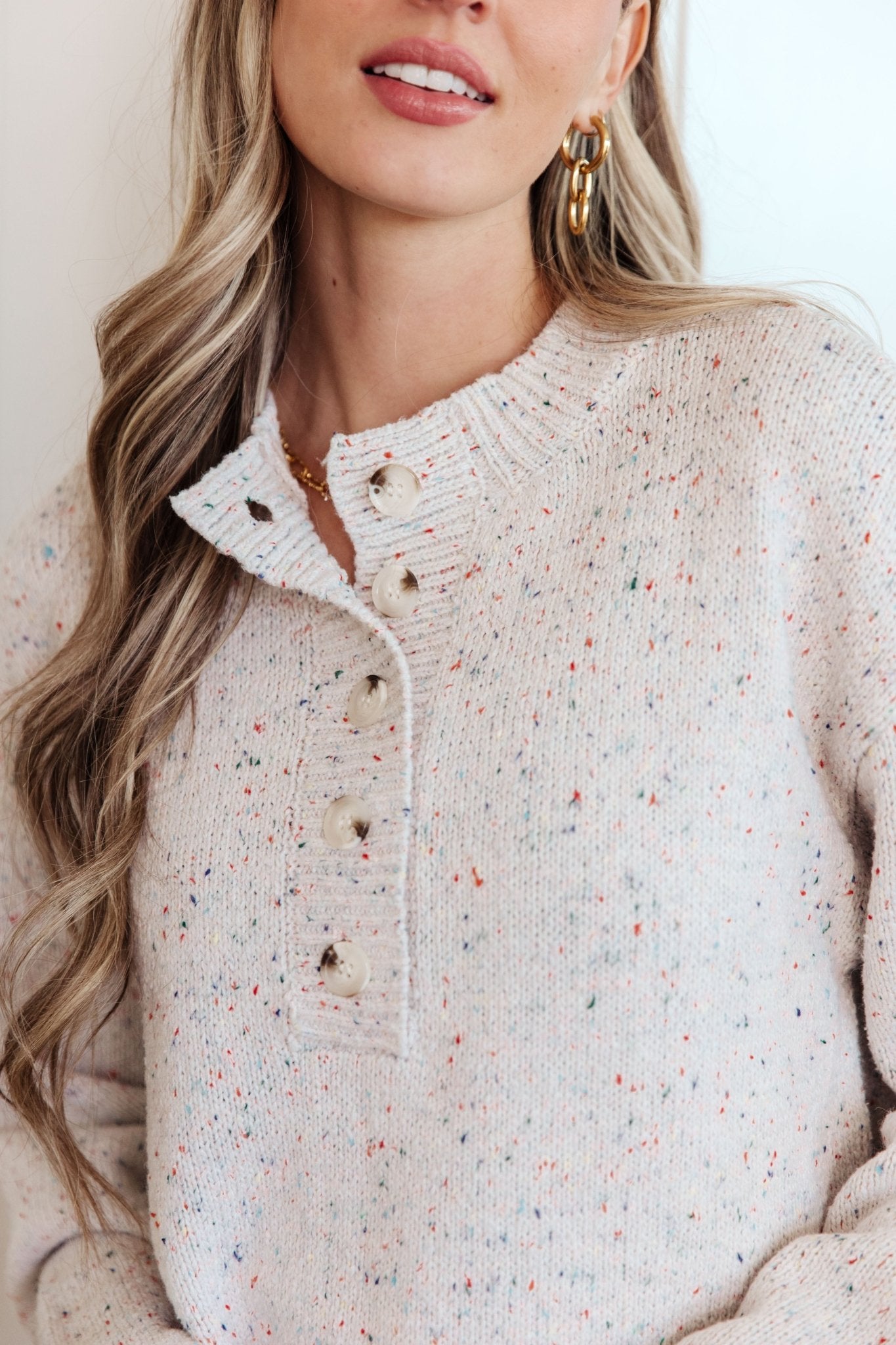 Never Give Up Henley Sweater - Molliee Boutique