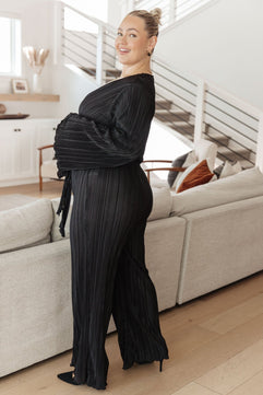 Night Out Plisse Jumpsuit - Molliee Boutique