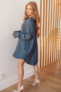 No Trepidation Mineral Wash Shirt Dress - Molliee Boutique