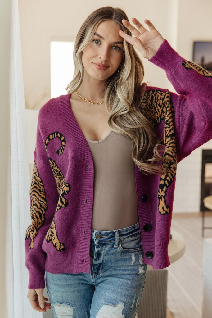 On the Prowl Tiger Cardigan - Molliee Boutique