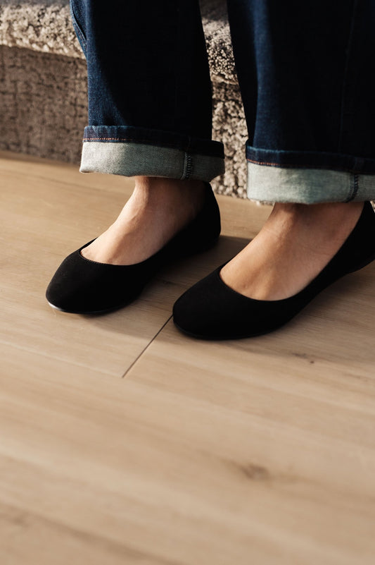 On Your Toes Ballet Flats in Black - Molliee Boutique