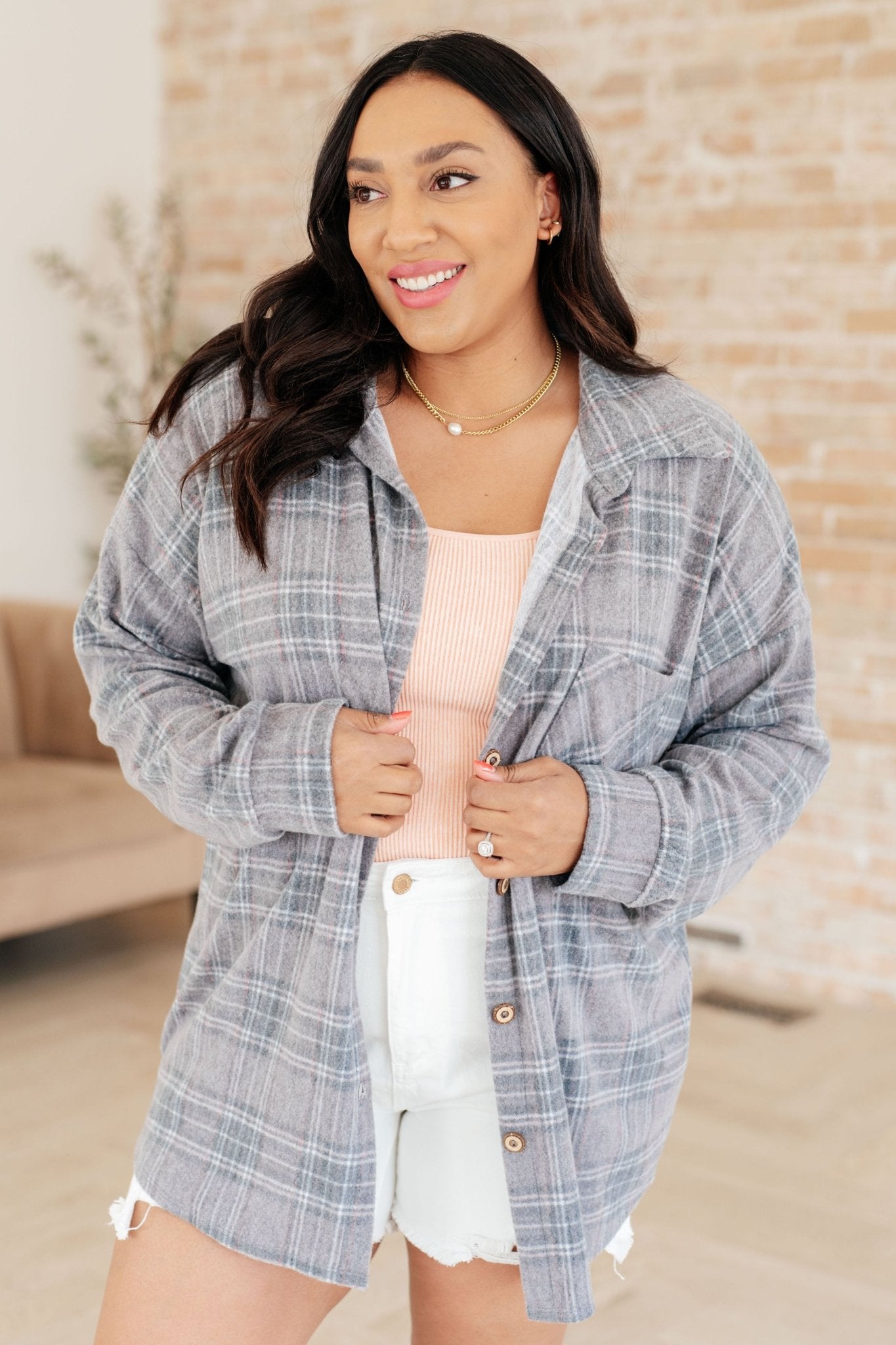 Out of the Way Plaid Button Up - Molliee Boutique