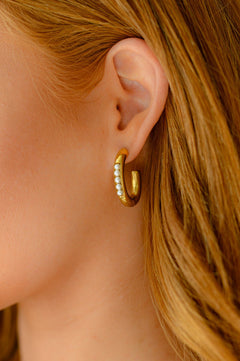 Pearls In Line Earrings - Molliee Boutique