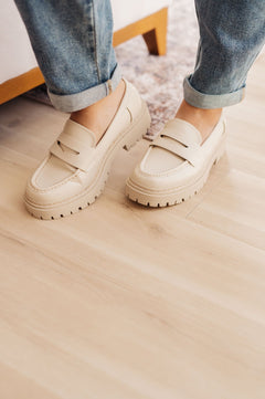 Penny For Your Thoughts Loafers in Bone - Molliee Boutique