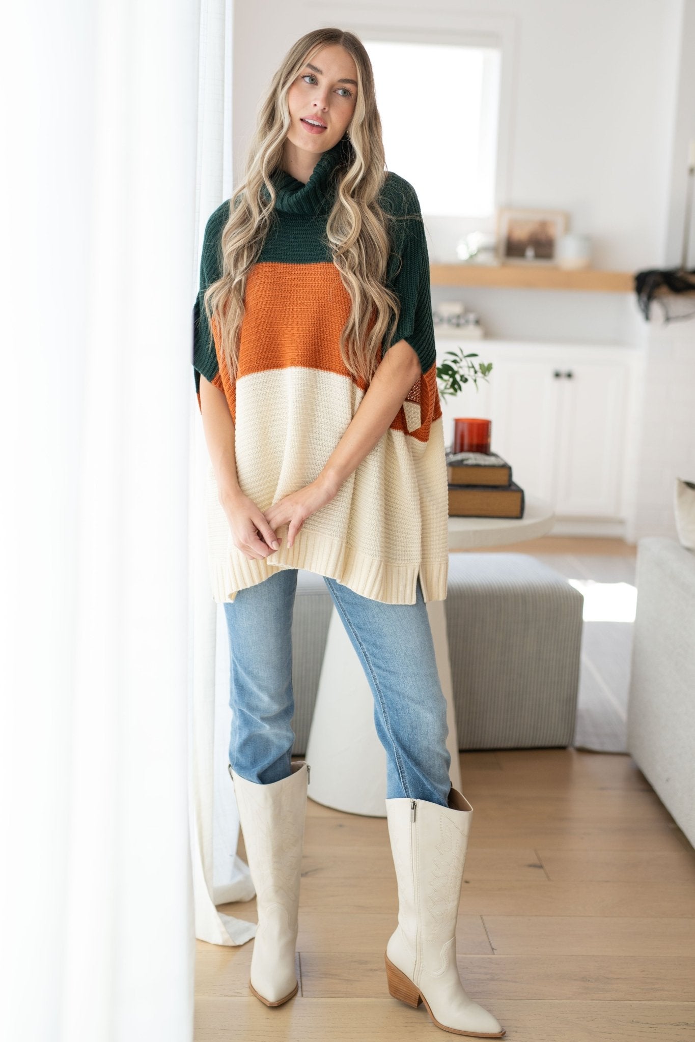 Perfectly Prompted Turtleneck Sweater - Molliee Boutique