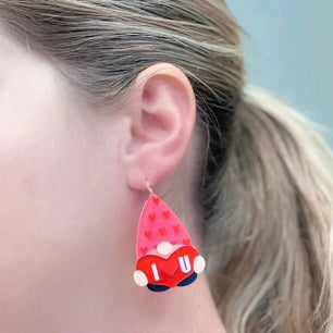 PREORDER: I Heart You Gnome Dangle Earrings - Molliee Boutique