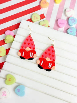 PREORDER: I Heart You Gnome Dangle Earrings - Molliee Boutique