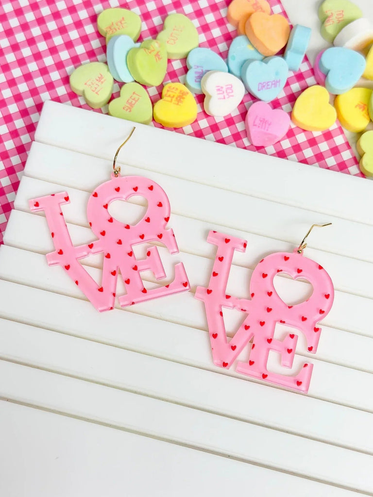 PREORDER: Mini Heart Love Dangle Earrings - Molliee Boutique