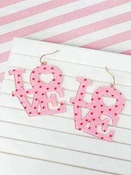 PREORDER: Mini Heart Love Dangle Earrings - Molliee Boutique