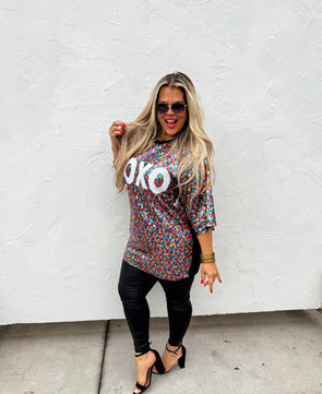 PREORDER: XOXO Sequin Top - Molliee Boutique