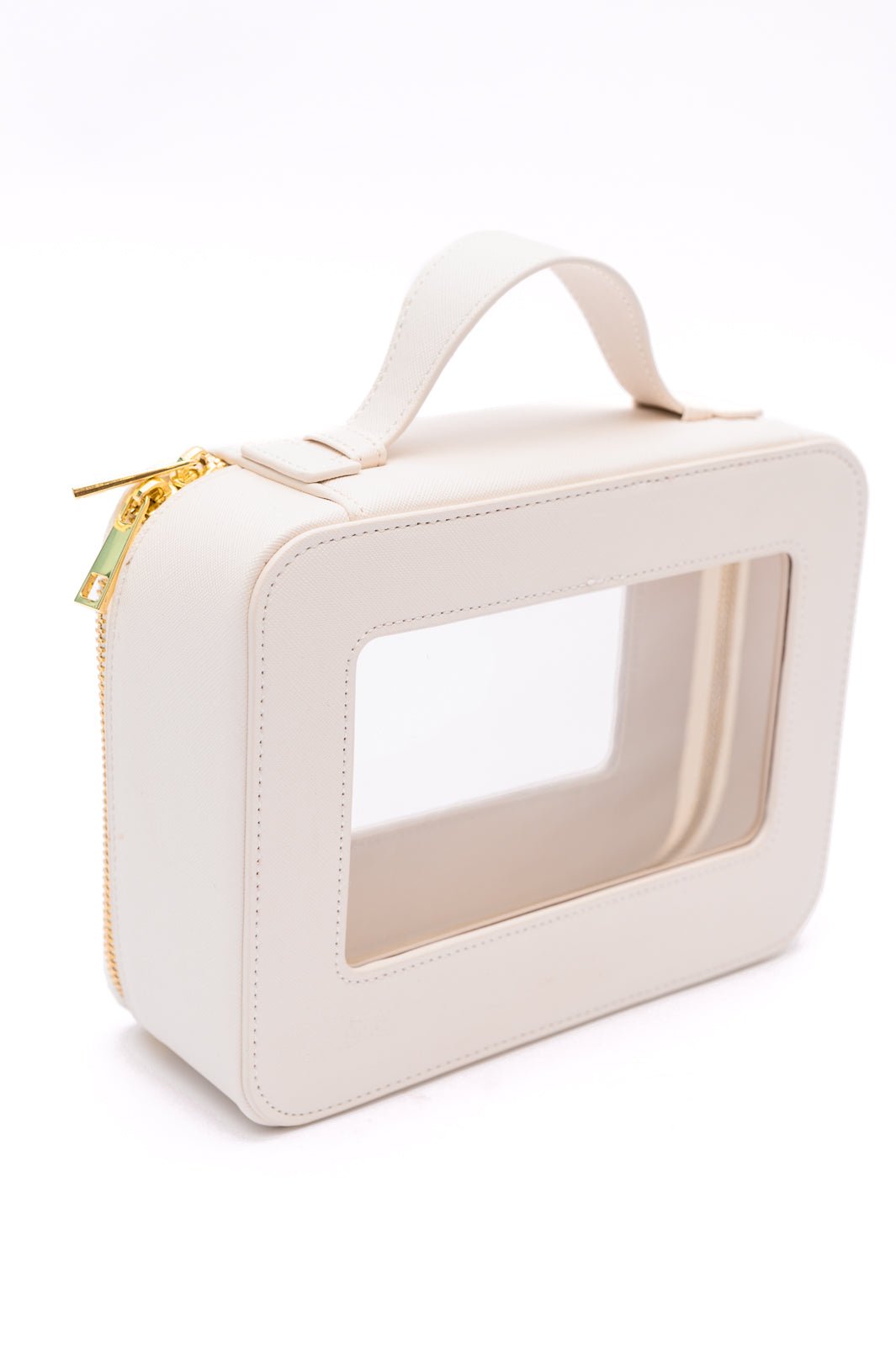 PU Leather Travel Cosmetic Case in Cream - Molliee Boutique