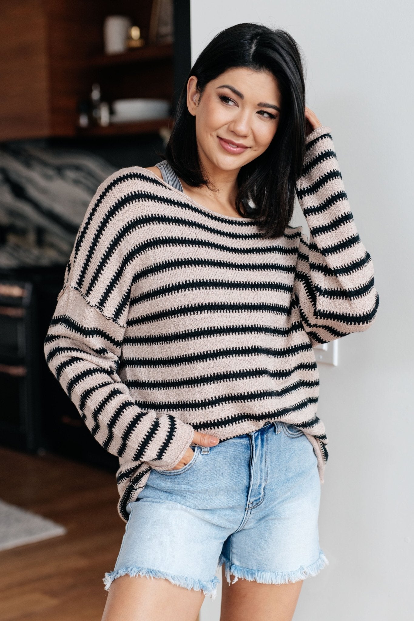 Self Assured Striped Sweater - Molliee Boutique