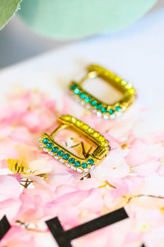 Set in Stone Rainbow Huggie Earrings - Molliee Boutique