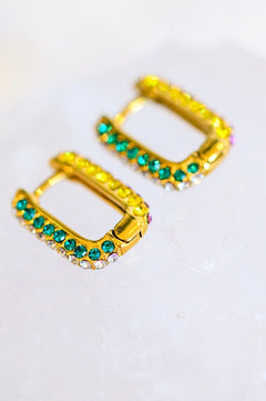 Set in Stone Rainbow Huggie Earrings - Molliee Boutique