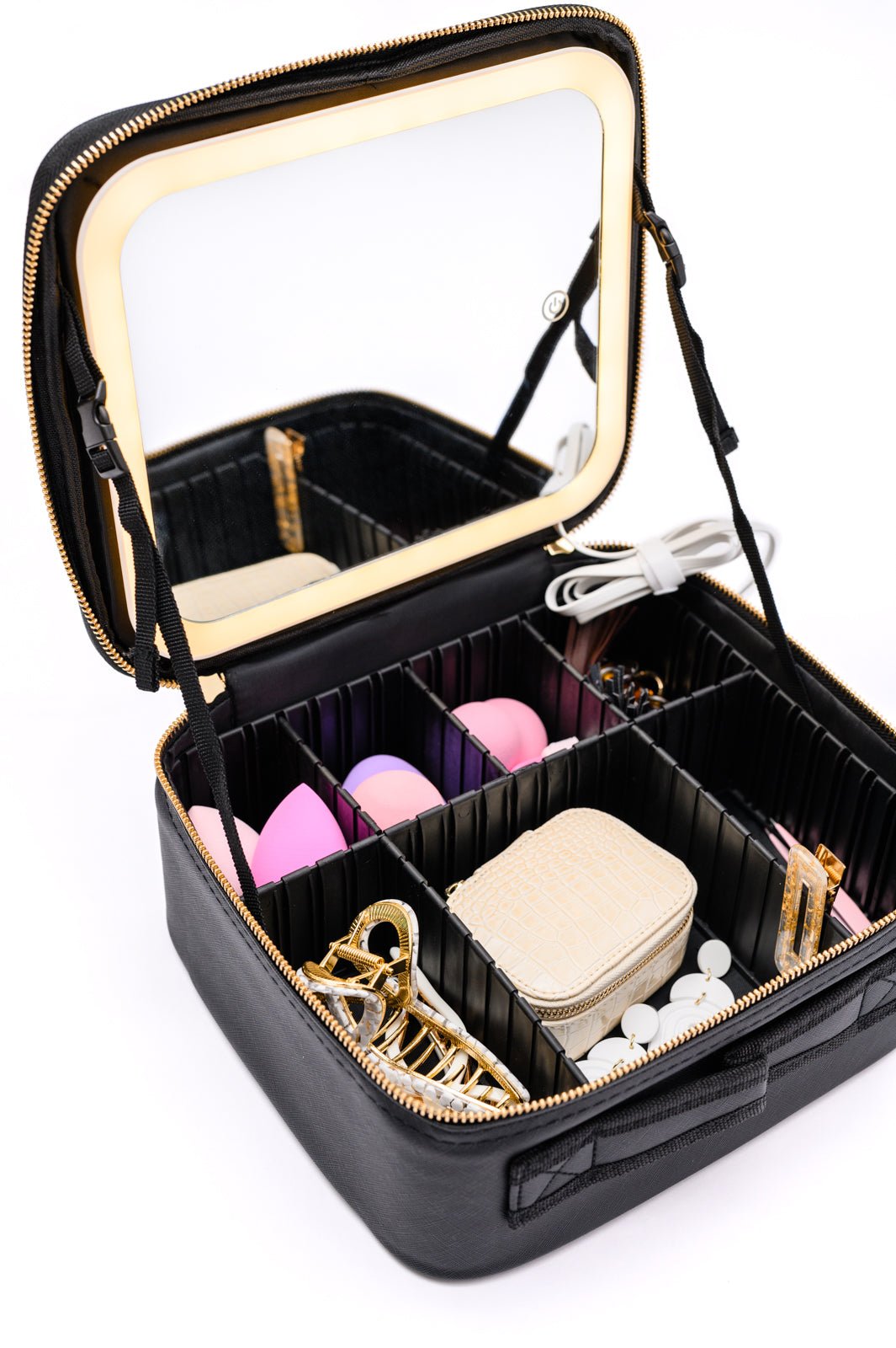 She's All That LED Makeup Case in Black - Molliee Boutique