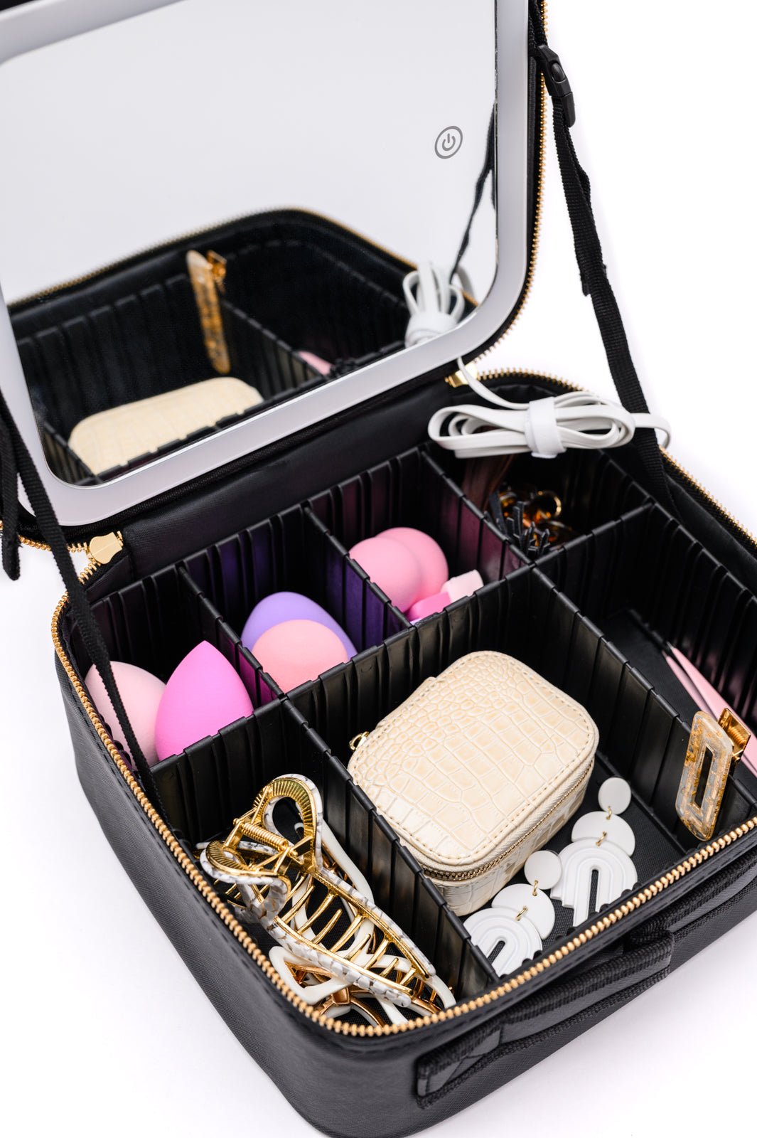 She's All That LED Makeup Case in Black - Molliee Boutique