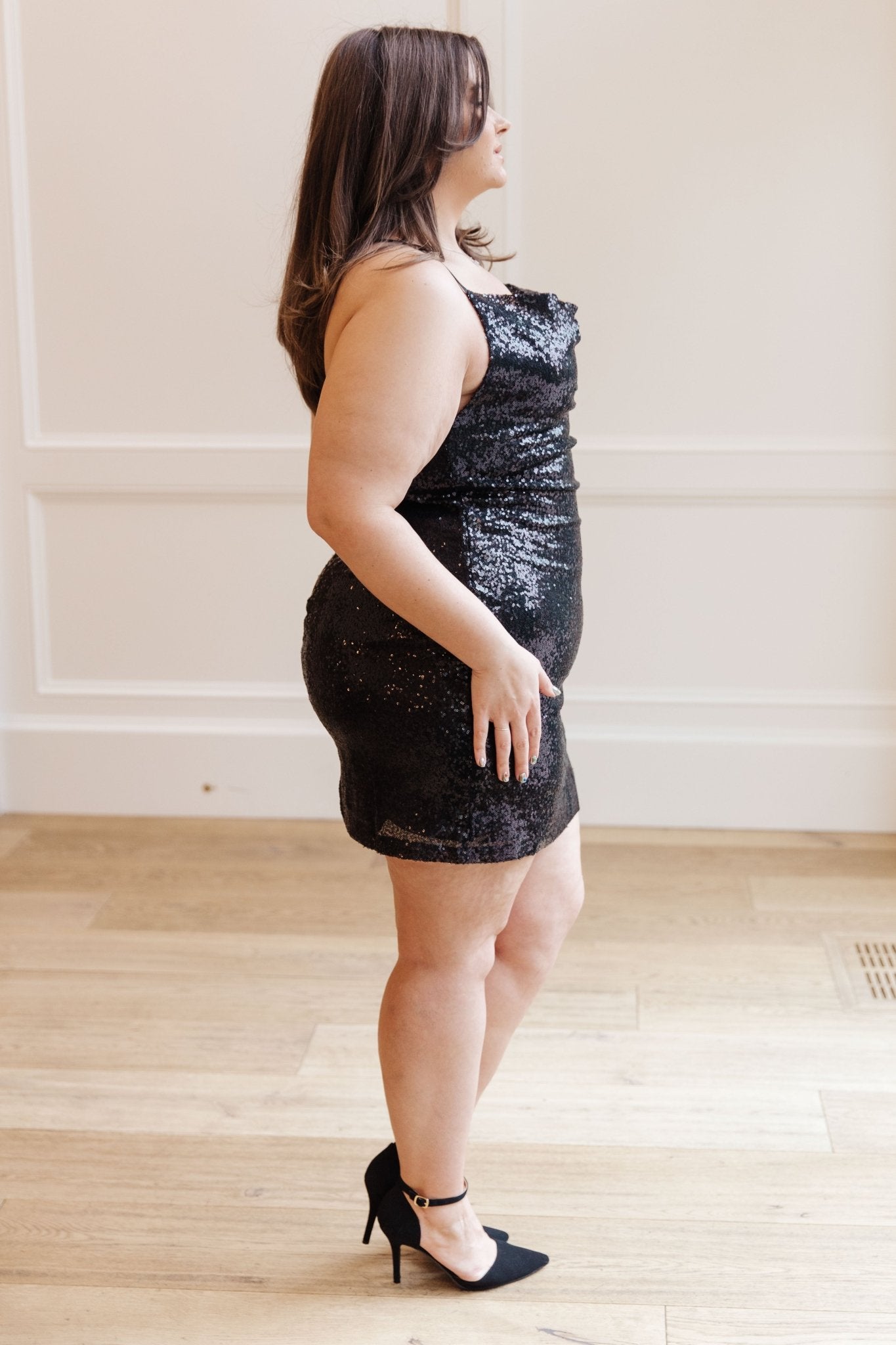 Shining in Sequins Dress in Black - Molliee Boutique