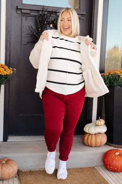 Shrouded in Sherpa Coat in White - Molliee Boutique