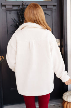 Shrouded in Sherpa Coat in White - Molliee Boutique