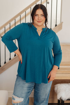 So Outstanding Top in Teal - Molliee Boutique