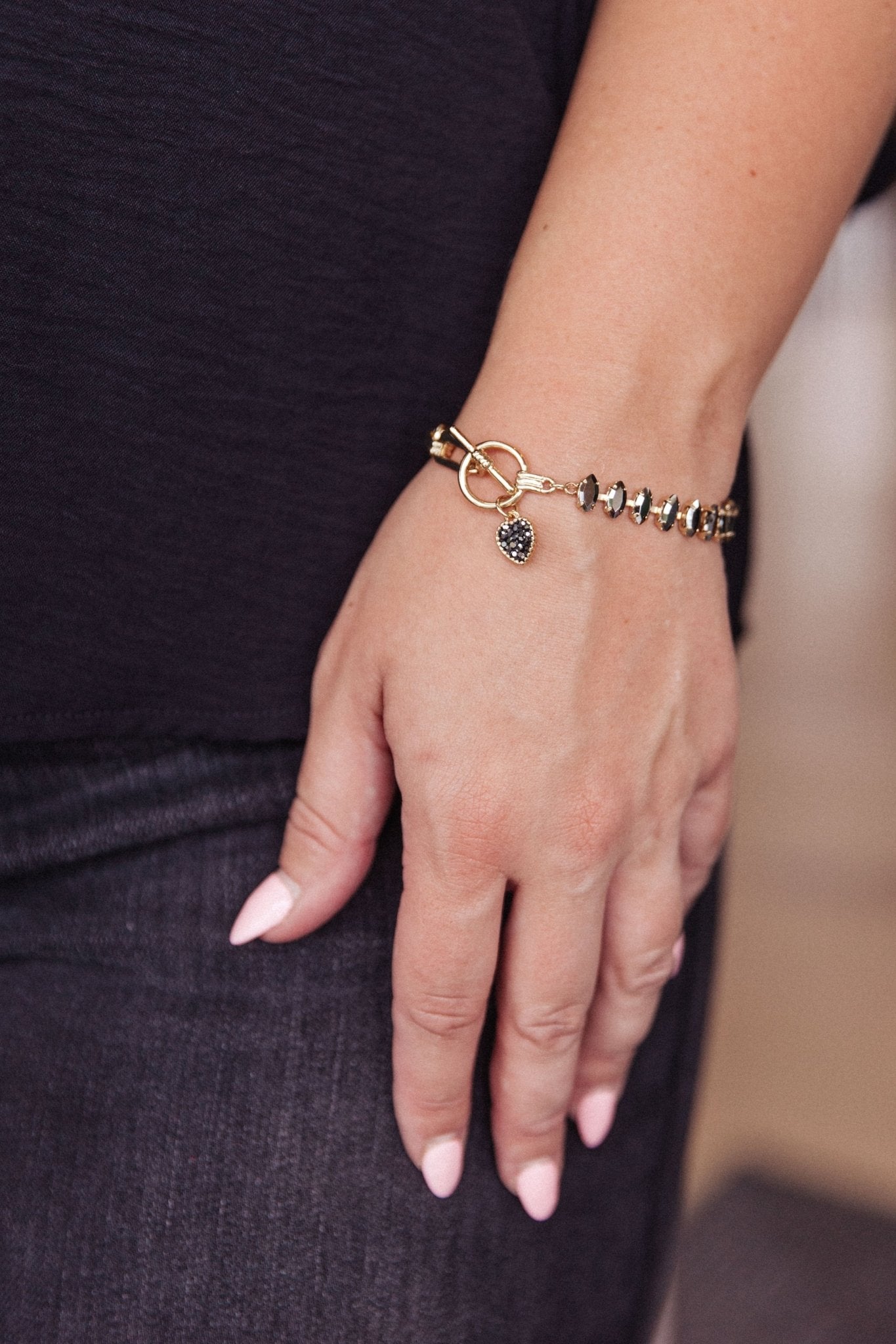 Sofia Toggle Bracelet In Gold - Molliee Boutique