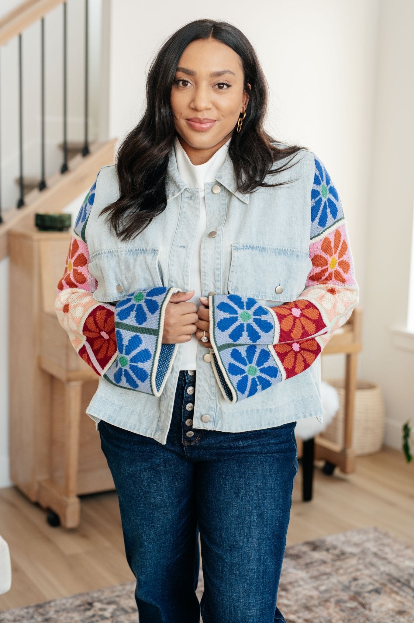 Something Better Knit and Denim Jacket - Molliee Boutique