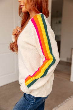 Songs About Rainbows Striped Sweater - Molliee Boutique