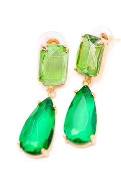 Sparkly Spirit Drop Crystal Earrings in Green - Molliee Boutique