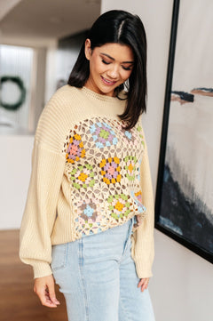 Square Dance Granny Square Sweater - Molliee Boutique