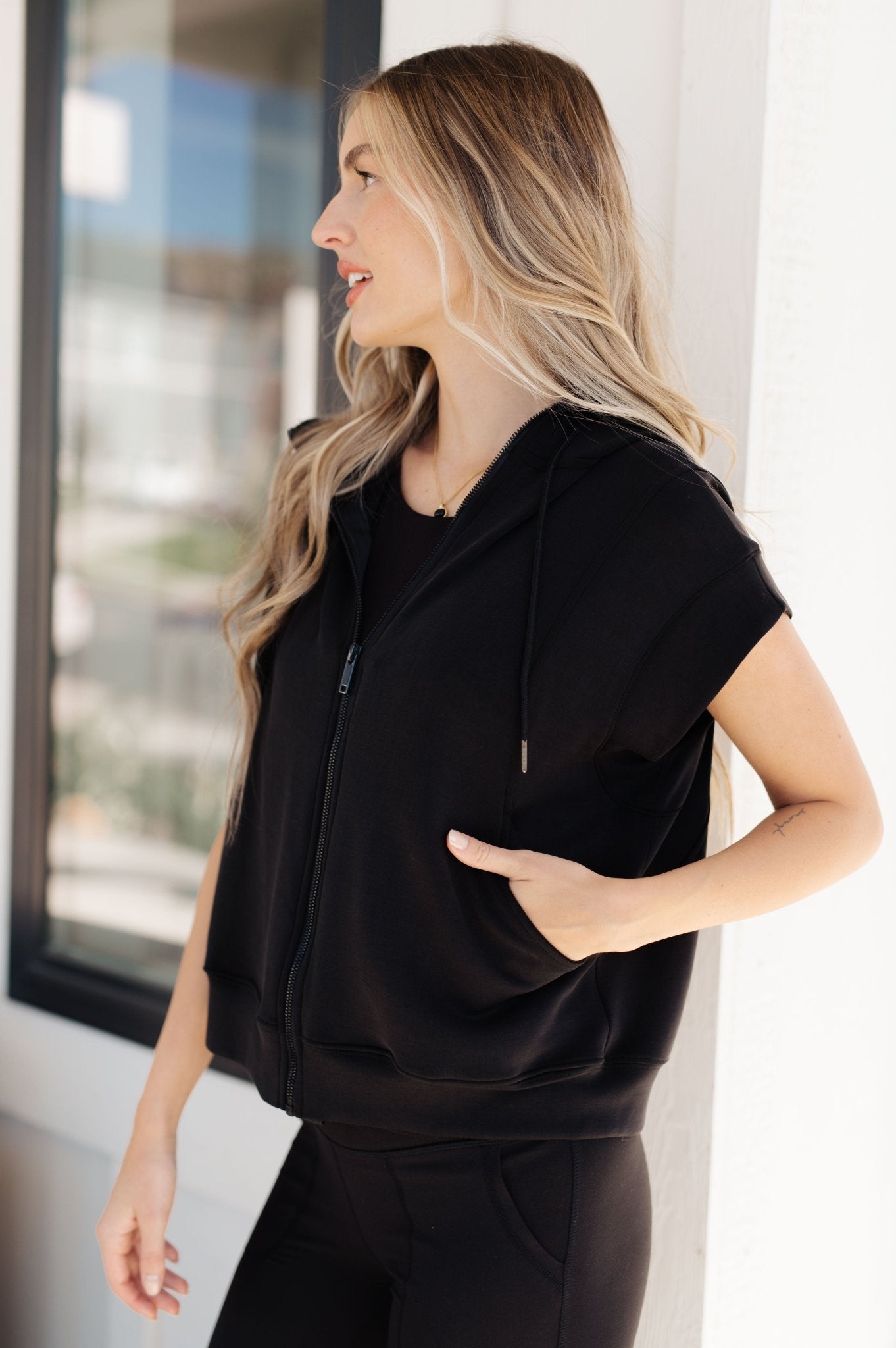 Still Moving Sleeveless Hoodie - Molliee Boutique