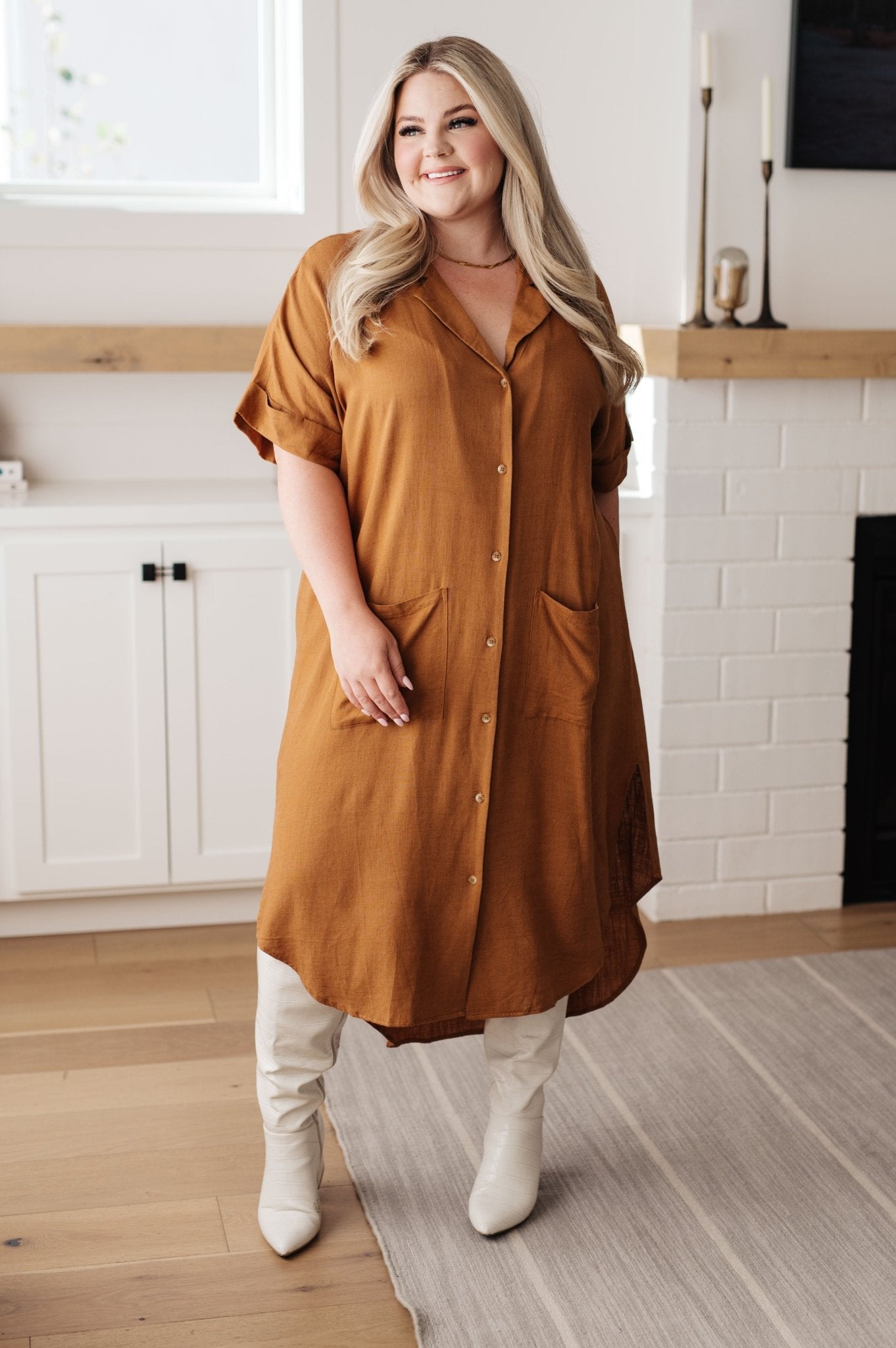 Sure to Be Great Shirt Dress - Molliee Boutique