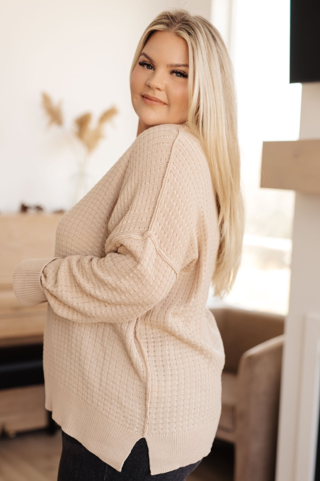 Terrifically Textured Sweater in Mocha - Molliee Boutique