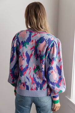 The Long Goodbye Abstract Print Sweater - Molliee Boutique