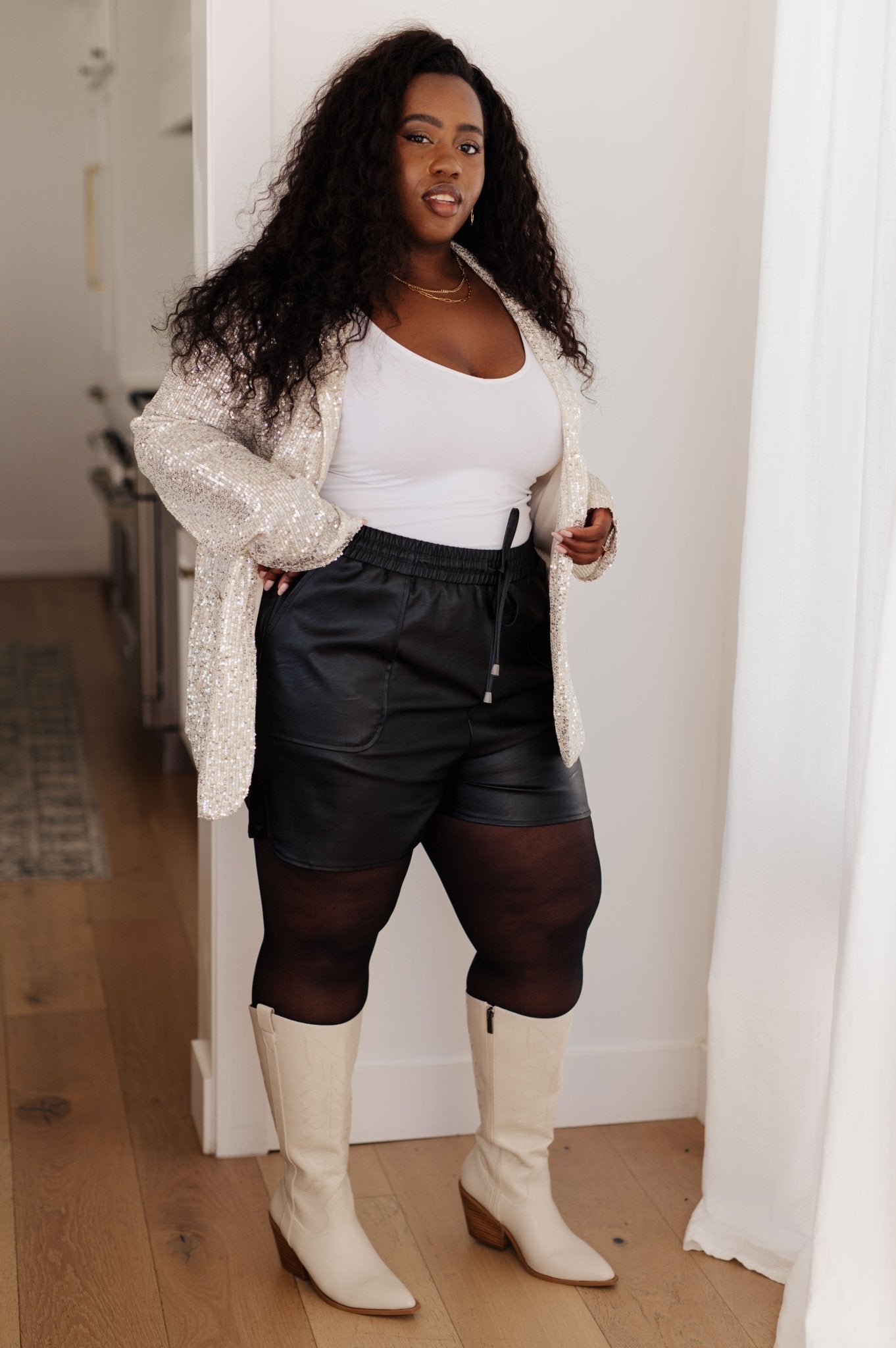 Thought That Counts Faux Leather Shorts - Molliee Boutique