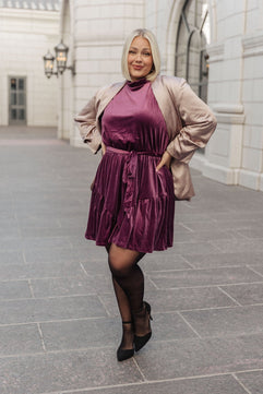 Tied In A Bow Velvet Dress - Molliee Boutique