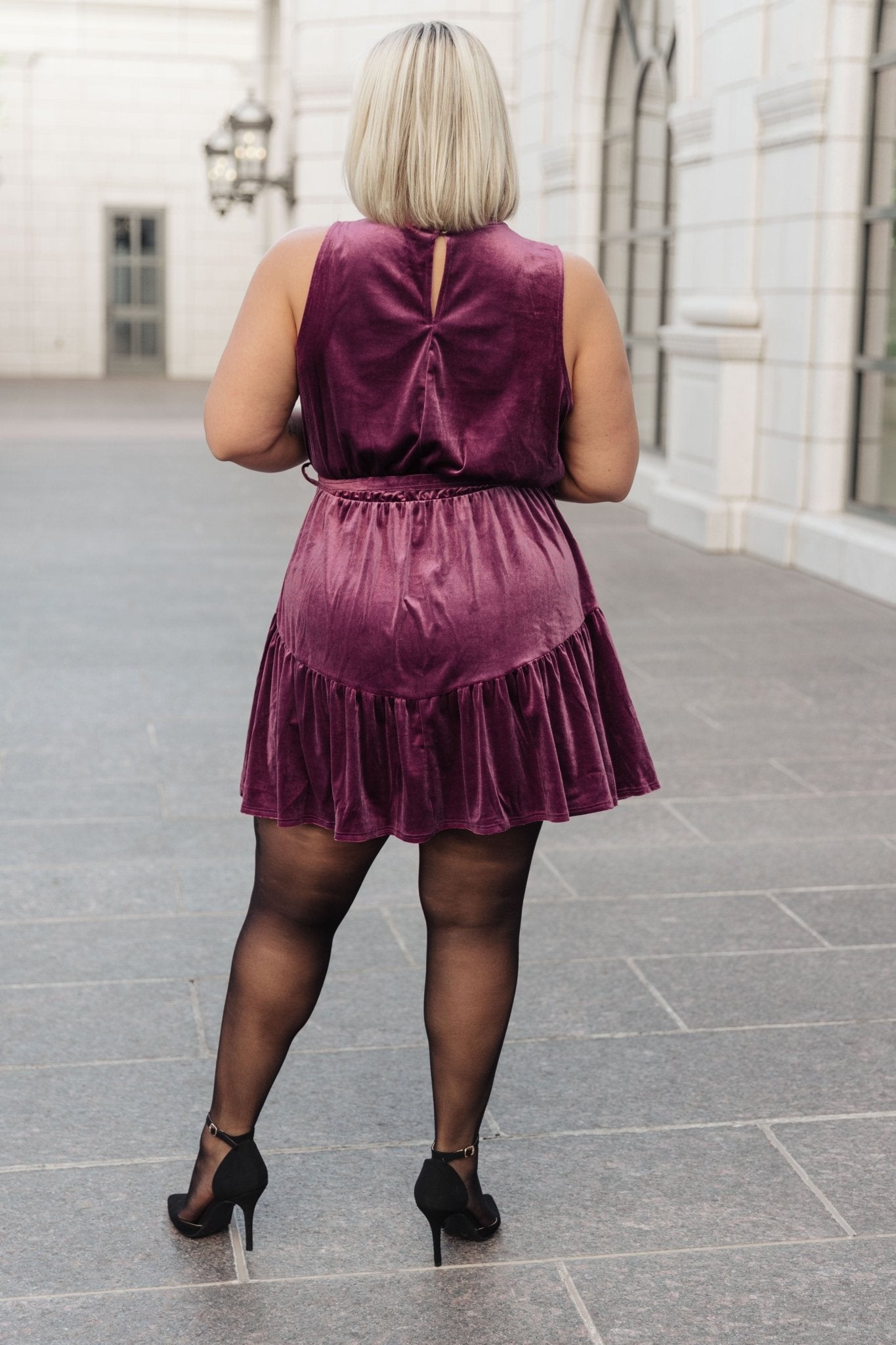 Tied In A Bow Velvet Dress - Molliee Boutique