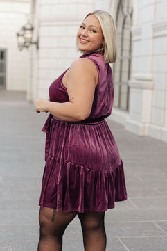 Tied In A Bow Velvet Dress - Molliee Boutique