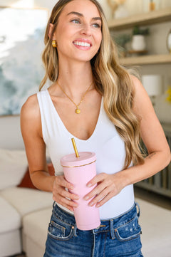 Total Eclipse Tumbler In Baby Pink - Molliee Boutique