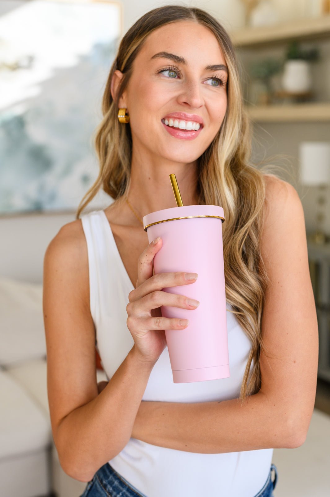 Total Eclipse Tumbler In Baby Pink - Molliee Boutique