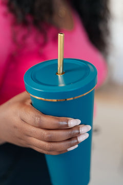 Total Eclipse Tumbler In Teal - Molliee Boutique