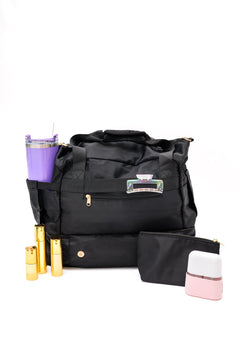 Travel Bestie Duffel in Black - Molliee Boutique