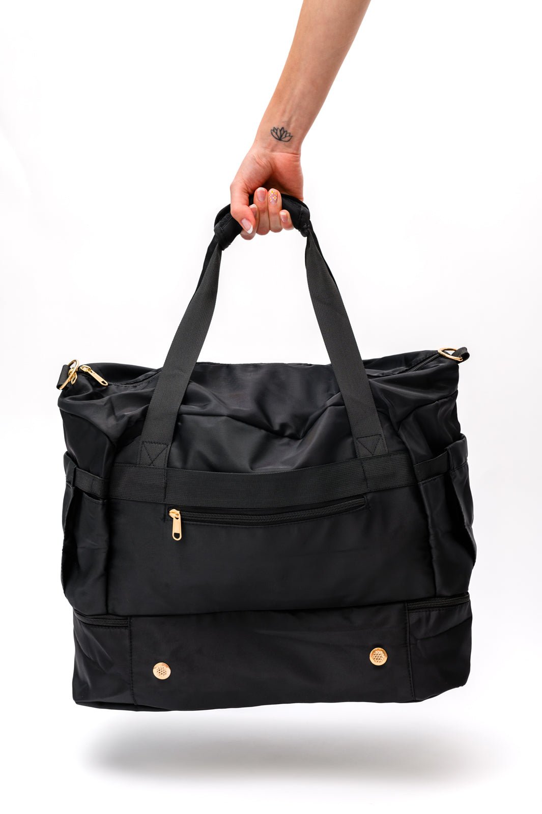 Travel Bestie Duffel in Black - Molliee Boutique