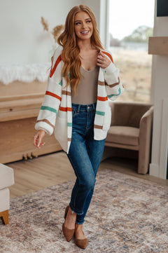 Walk The Line Cable Knit Cardigan - Molliee Boutique