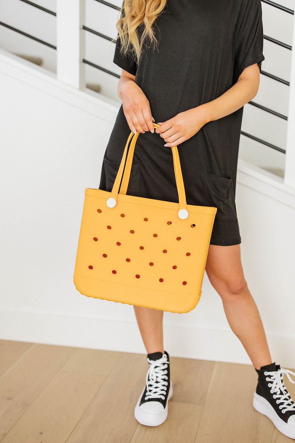 Waterproof Tote Bag in Marigold - Molliee Boutique